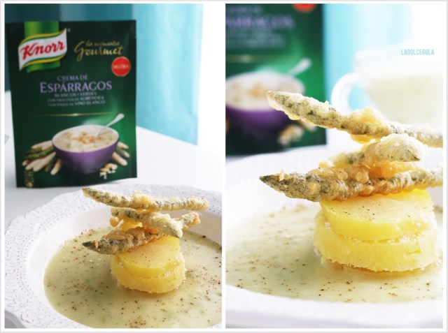 © La Dolce Gula Crema De Espárragos Con Milhojas De Patata Y Tempura De Espárragos ©