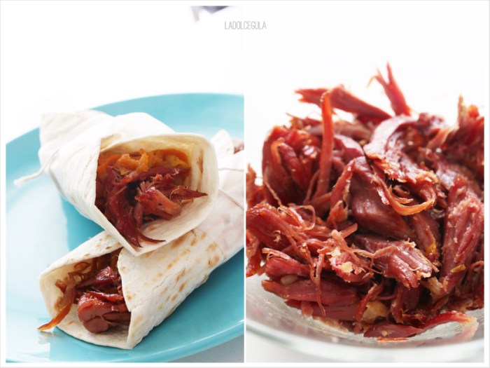 © La Dolce Gula Fajitas De Confit de Pato y Chutney De Naranja   ©